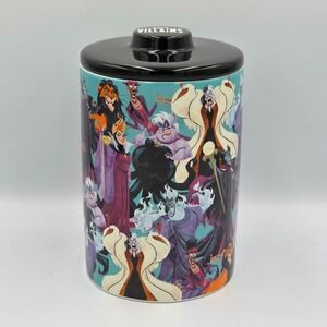 Disney Villains Ceramic Cookie Jar Canister w/ Lid Ursula Maleficent Cruella New